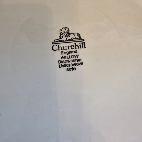 Churchill Blue Willow Round Platter 12.5" England Microwave & Dishwasher Safe - Picture 4 of 5